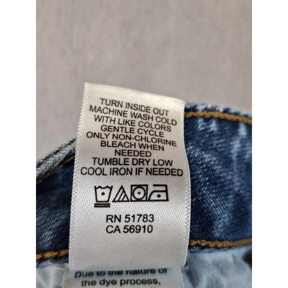 Maurices Jeans Womens 10 Reg (Fits 33x28) Blue Denim Faded Distressed Streetwear